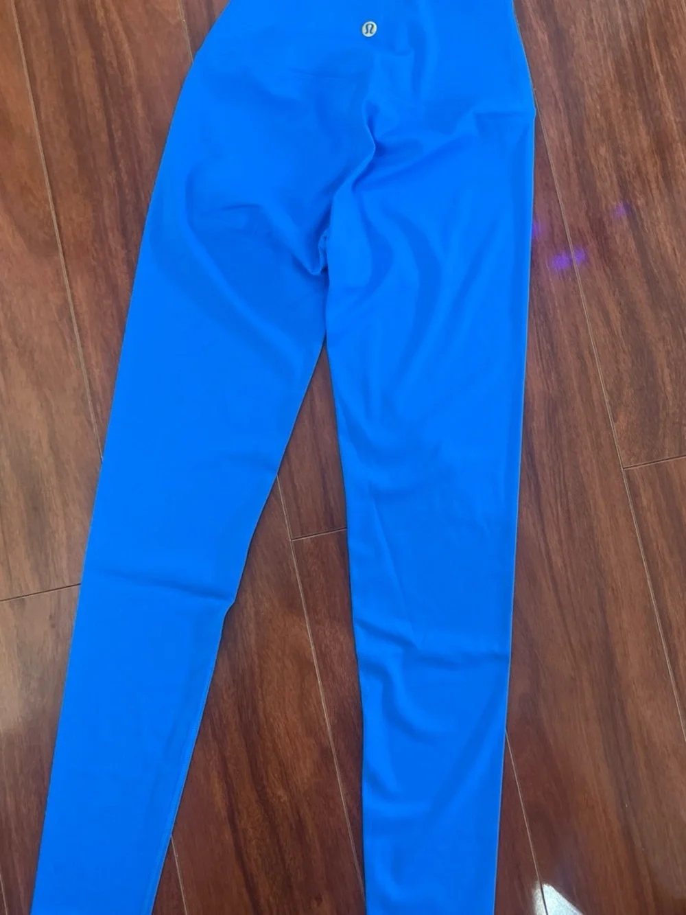 lululemon athletica Electric Blue Bomber-Style Zip Jacket leggings set.